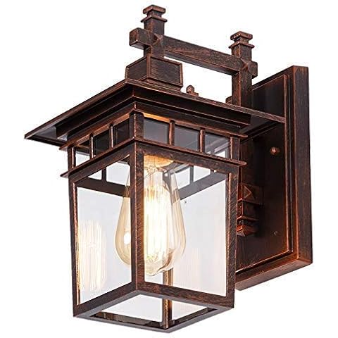 Outdoor Wall Lights Antique Red Bronze Wall Lamp Outdoor Lamp Retro Waterproof Die-Cast Aluminum IP44 Light Lampshade Glass E27 for Garden Exterior Wall Patio Hallway Stairs Door Head Lamps Cover