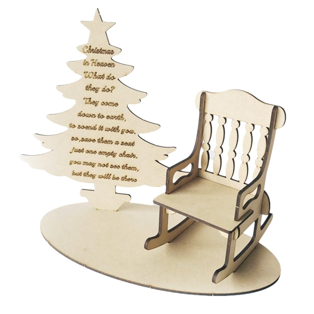 CTRLZS Christmas Decorations DIY Wooden Ornaments Christmas Rocker in Paradise Christmas Tree Poem to Remember Loved
