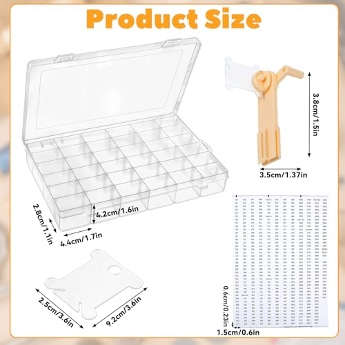 Image of Prasacco Embroidery Floss Organizer 150 Bobbins 36 Compartment Storage Box with Bobbin Winder and Coding Stickers for Craft DIY Embroidery Cross Stitch Supplies