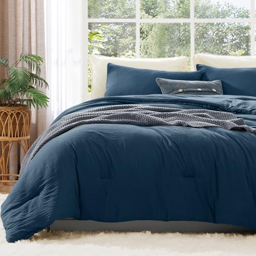 WRENSONGE King Size Comforter Sets - 3 Pieces Serenity Blue