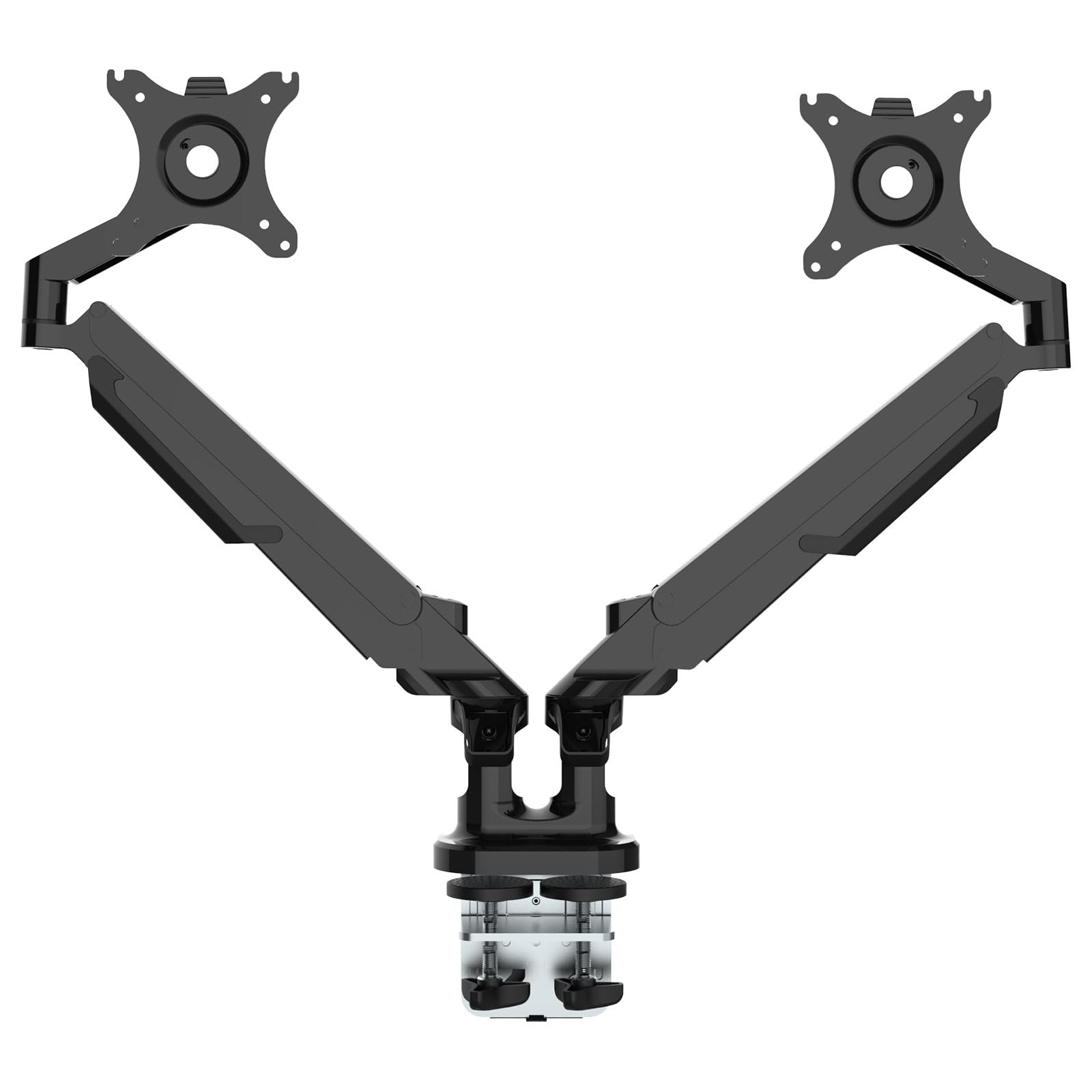 INOVU Premium Mount LT2 - Support 2 écrans PC 17 à 32 Pouces / 2 à 9 kg par écran - Compatible écran incurvé - VESA 75x75 ou 100x100 mm - Montage par Pince ou perçage - Noir