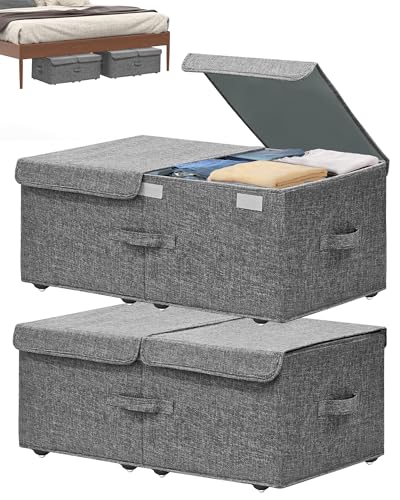 Hoyula Under Bed Storage Container with Wheels, 2 Pack 10