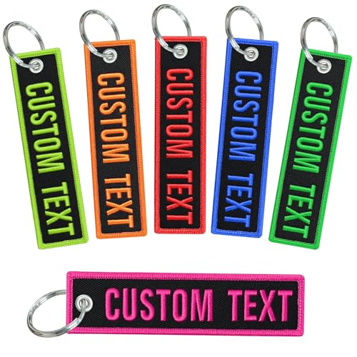 Porte-clés personnalisés, porte-clé moto avec texte/numéro brodé recto verso, porte-clés unisexe personnalisé pour chambres de motards et voitures...