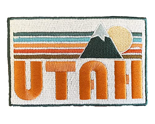 Utah Patch - Retro Mountain 100% Embroidery Iron-on or Sew-on