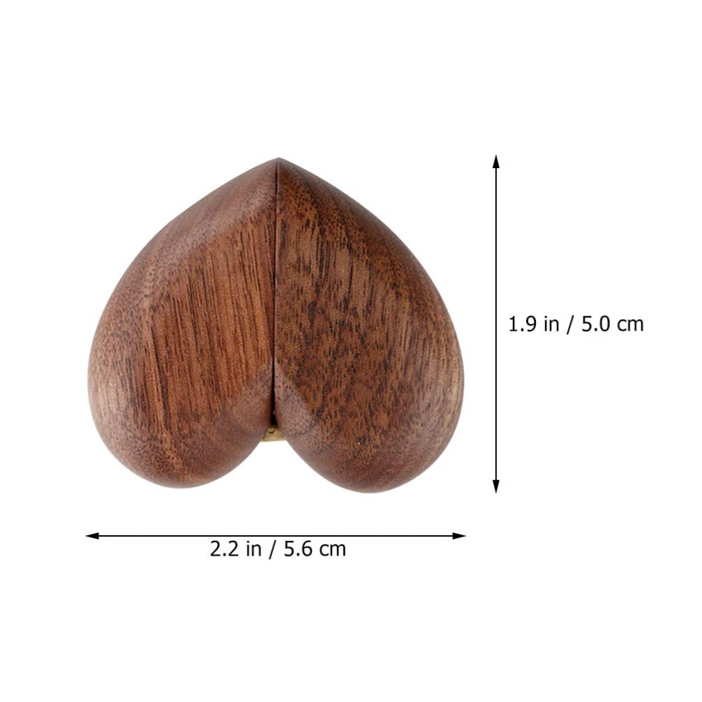 Regalos conmemorativos Regalos para Hombres Caja de Madera para Anillos Estuche para Anillos con Forma de corazón Organizador de Joyas para Ceremonia de Boda Propuesta Compromiso Regalos