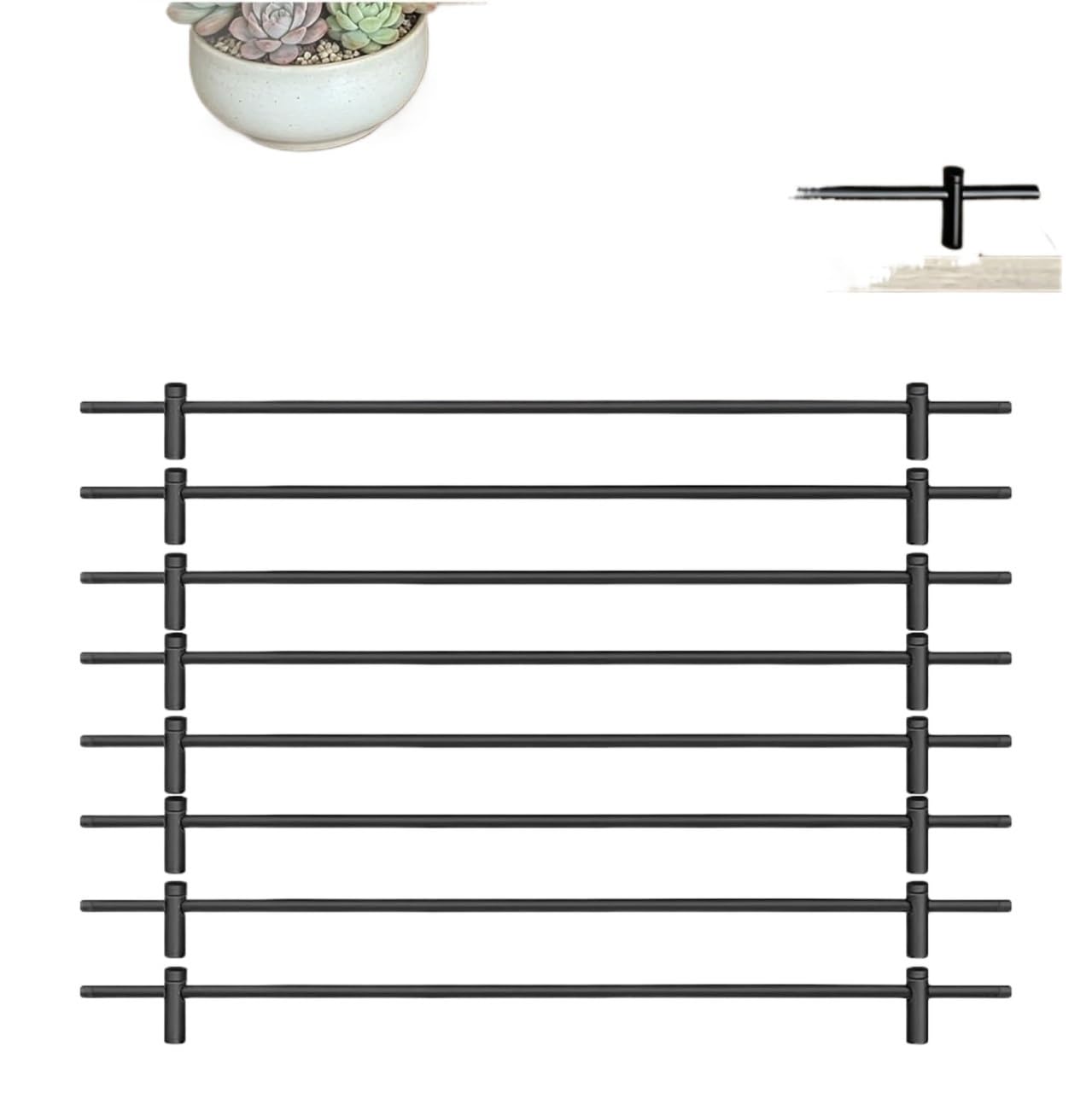 NIUSABOU Aluminum Shelf Guard, Gallery Tipp Rail 2/4/6/8 Pack 8-59 inch For Float Shelves(8 Pack,55in/139.7cm)
