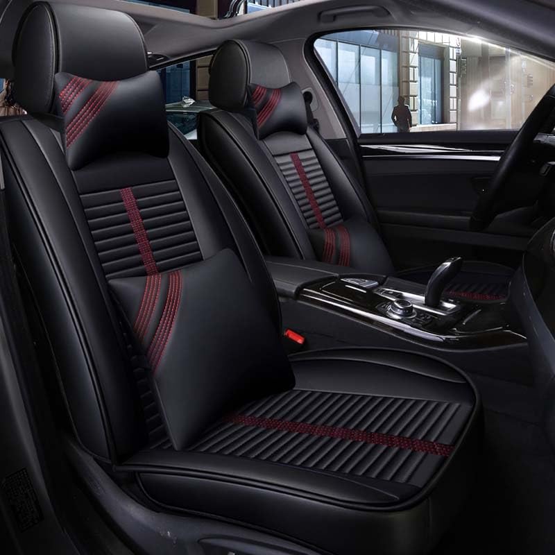 Housse de siège en cuir PU luxe noir et rouge pour VW Passat et Jetta