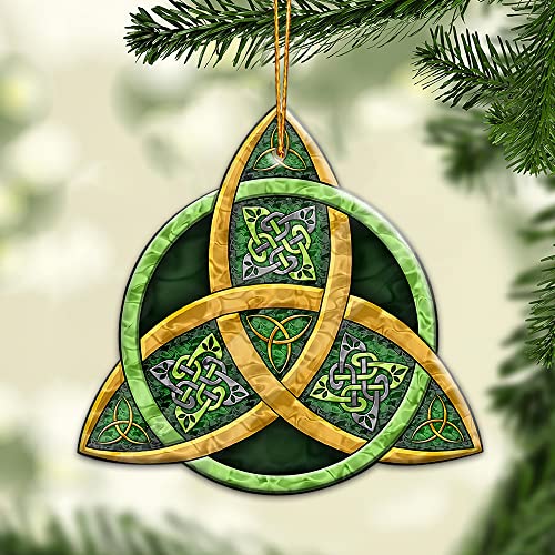 Wodoro Irish Crest Ornament, Irish Ornament, Celtic Christmas Ornaments Tree Decorations, Rear View Mirror Car Hanging Accessories, St Patrick Day Shamrock Irish Flag Irish Cross Irish Gifts (08) #TOP4