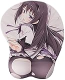XSPWXN Puella Magi Madoka Magica Akemi Homura Ergonomic Mouse Pad Hip with Wrist Support Non-Slip Backing Easy-Typing and Pain Relief for Gaming Office Computer Laptop Otaku Favorite Gift
