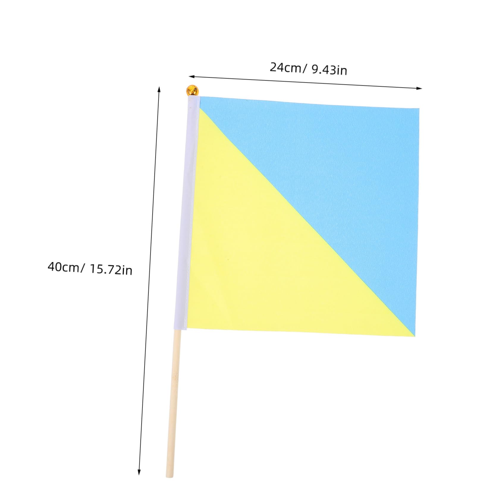 BESPORTBLE 4pcs Navy Signal Flag Set 25x25cm Polyester Wood Pole Referee Commanding Flag