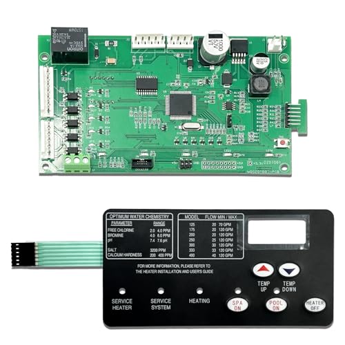CHAOHAI 42002-0007S Control Board Kit with 472610Z Switch Pad Compatible with Pentair MasterTemp 200/250/300/400 & Sta-Rite Max-E-Therm SR200/SR333/SR400 Pool/Spa Heater Replace # 461105