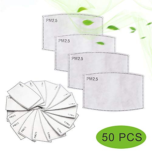 PM 2.5 Activated Carbon Filter Replacement for Woodworking, Mowing, Sanding, Running, Cycling (50)
