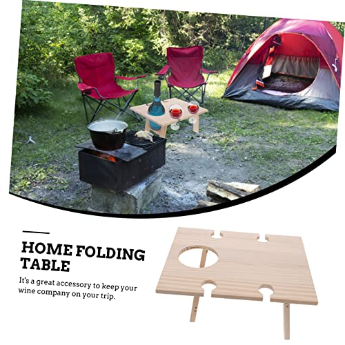 Table à vin extérieur portable en bois, support stable et compact - 8