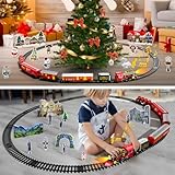 Doloowee Train Sets, Train Toy for 3 4 5 6 7 8 Year Old Boys Girls, Vintage Steam Train with Light & Sounds, Alloy Locomotive, 5 Carriages, 20PCS Track Accessories - Image 5
