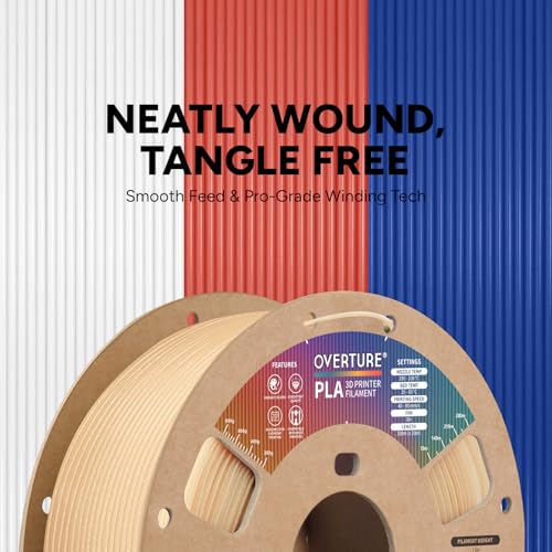 Image of OVERTURE Christmas PLA Filament 1.75mm PLA 3D Printer Filament, 1kg Cardboard Spool (2.2lbs), Dimensional Accuracy + /- 0.02mm, Fit Most FDM Printer (Champagne Frost)