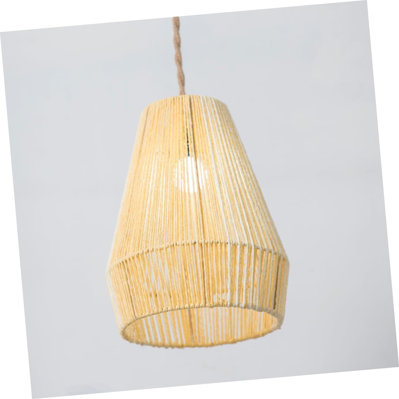 Style Paper Rope Ceiling Lamp Shade Decorative Hanging Lampshade for Chandelier Easy to Install Vintage Woven Design for Bedroom Living Restaurant