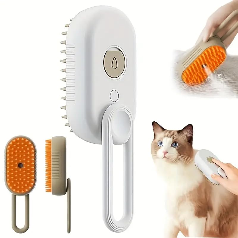 Deriz Cat Steam Brush 3 In1 Steamy Cat Brush Rechargeable Cat Brush With Spray Dog Brush Self Cleaning Steam Cat Brush Multifunctional Cat Grooming Brush For Massages,Treatments, Eliminate Flying Hair (B0D2L3J7S6) Amazon Price History, Amazon Price Tracker
