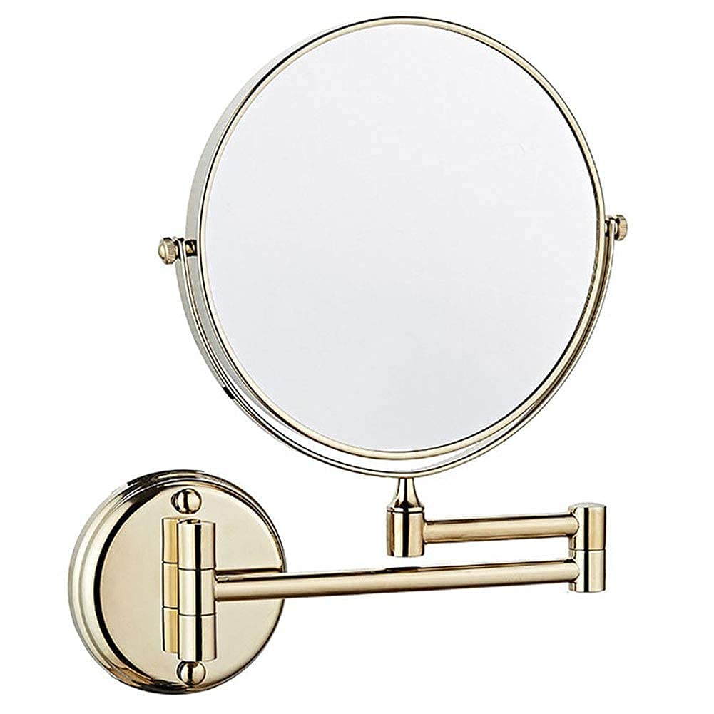 Bathroom Shaving Mirror Wall Mounted Makeup Mirror 6-Inch Two-Sided Swivel Wall Mounted Mirror Extending Folding Bathroom Shaving Cosmetic Make Up Mirror- 5X/3X Magnification ( Color : 1x/5x|ch ( Colo