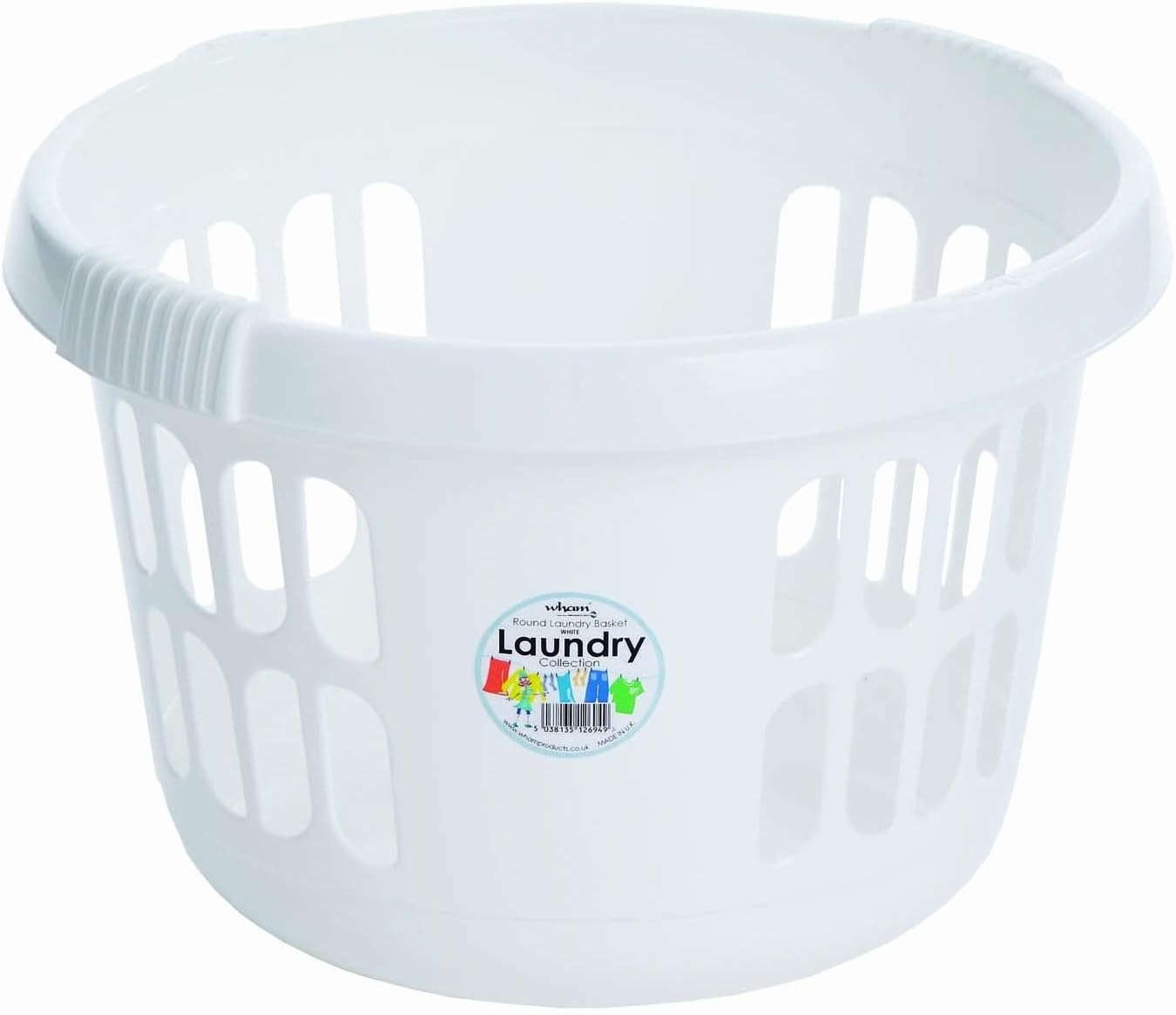 WHAM Round Laundry Basket Ice White - 12694