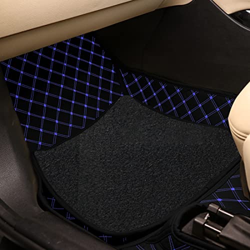 Image of Antiskid Premium 7D Car Mat Full Set for Mahindra XUV700 (6 Seater) 2024 || Luxury Leather Dual-Stitch Full Set 7D Car Floor Mat || 100% Waterproof ||Color: Black Blue