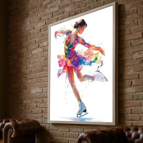 Illustration danse dynamique pour salon moderne tableau patineuse