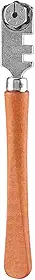 Generic Cortador de vidro profissional de 130 mm, 6 rodas de carboneto para corte de placa de vidro grosso, com cabo de madeira para corte suave e preciso