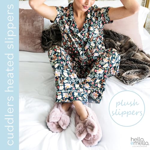 Hello Mello Cuddlers Heated Slippers Microwaveable Plush Soft Slippers for Women3