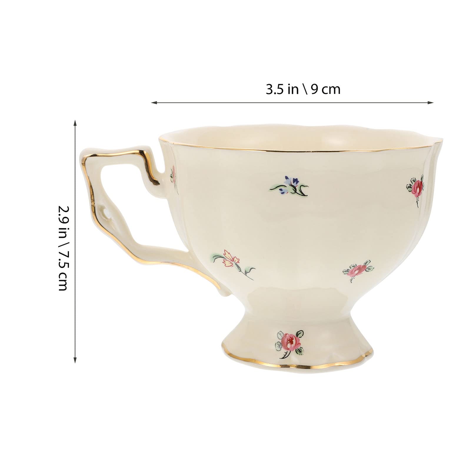 Luxshiny 1 Juego Juego De Taza y Plato Taza De Café Tazas De Café con Leche Vasos Retros Tazas Vintage Taza De Té Antigua Tazas De Té Rtro Flor Cerámica Platillo Clásico