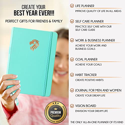 Image of Hourly Planner - Undated Daily, Weekly & Monthly Planner with Budget Section | A 12 Month Journey to Increase Productivity & Happiness | Life Organizer & Gratitude Journal - Horizontal Format