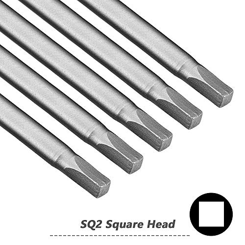 Mesee 10Pcs SQ2 Long Square Head Screwdriver Bit Set, 1/4 Inch Hex Shank Magnetic Square Screwdriver Bits Repairing Tool Accessory Kit for Woodworking Mechanic Household Appliances, 150mm Length - Thumbnail 3