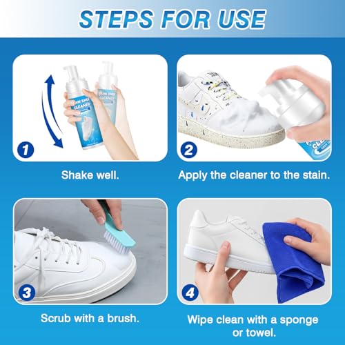YKDILYHH Shoe Cleaner,White Shoe Cleaner Kit,200ml Sneaker Cleaner,Suede Shoe Cleaner