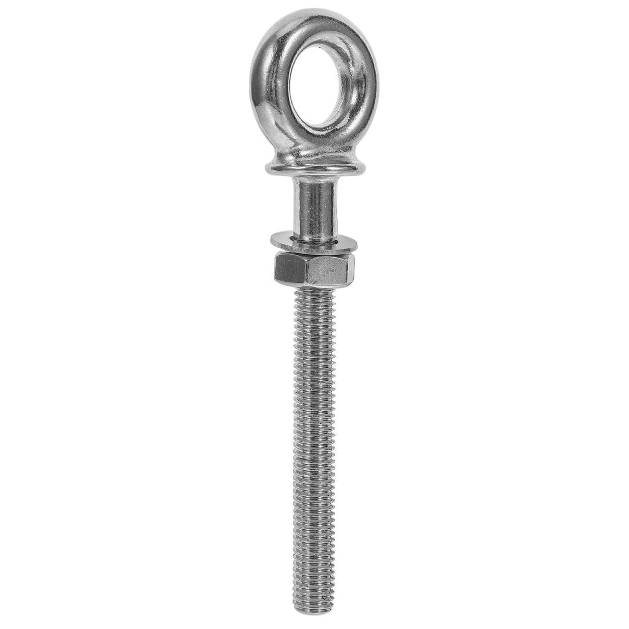 Lifting Eyebolt, Durable Stainless Steel Lifting Eye Bolts with Nuts Swing Eyebolts Ring Hook Bolt Screw Fasterners(As Shown)
