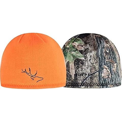 EDTREK All Purpose Reversible Beanie - Ultra Comforable and Soft Outdoors Beanie Hat (Blaze Orange with in Deep Camo, Large) Cover