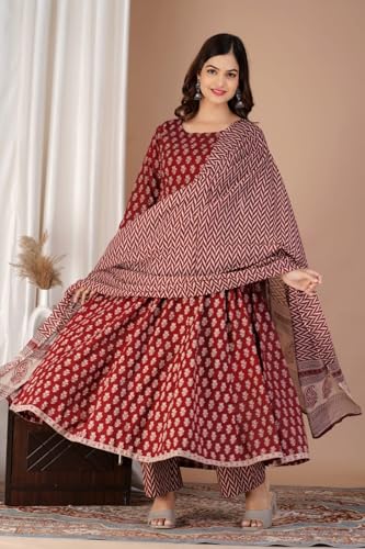 Image of Women Printed Floral Kurta and Pant Set with Dupatta