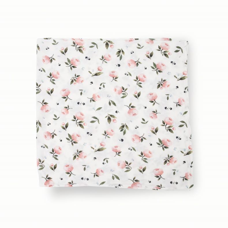 Image of Little Unicorn Large Stretch Knit Swaddle Blanket 2 Pack| Super Soft with Optimal Stretch for swaddling | Giftable Set (Watercolor Rose)