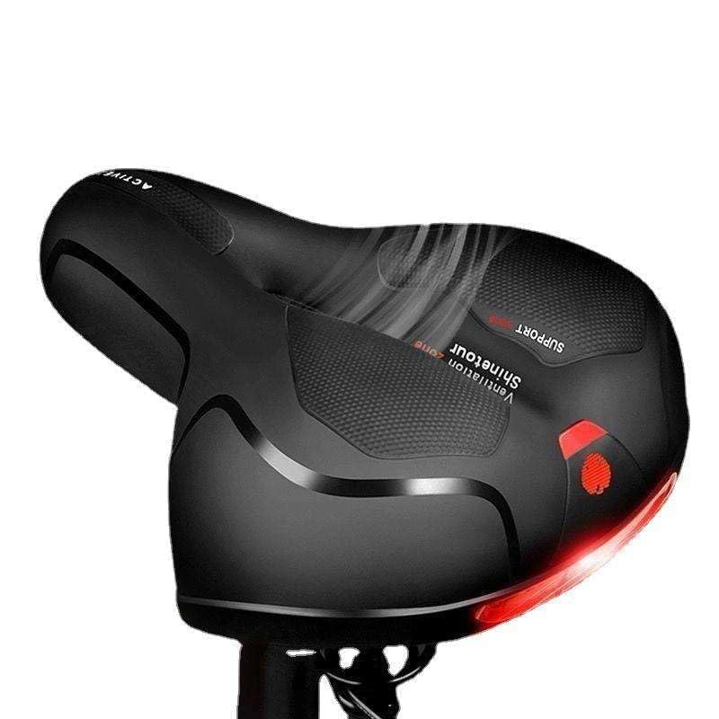 Comfortable Wide Bicycle Seat with Dual Shock Absorbers, Memory Foam Cushion & Reflective Backlight – Universal Bike Saddle for Mountain, Road & Exercise Bikes – Waterproof-image-19