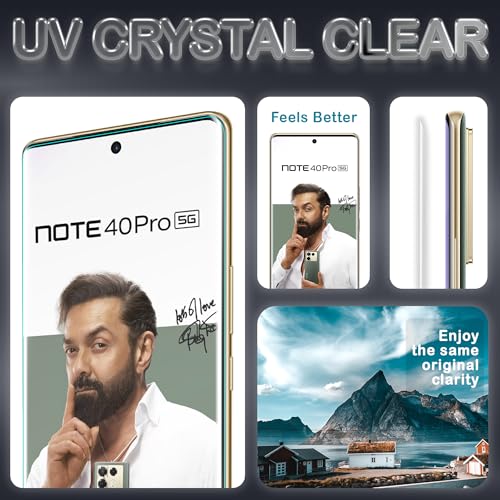 Image of ArmourPro Military Grade UV Tempered Glass for Infinix Note 40 Pro, Note 40 Pro Plus and Zero 30 5G (6.78 Inch) With Easy UV Installation Kit | Edge-To-Edge Protector Coverage | Pack of 2