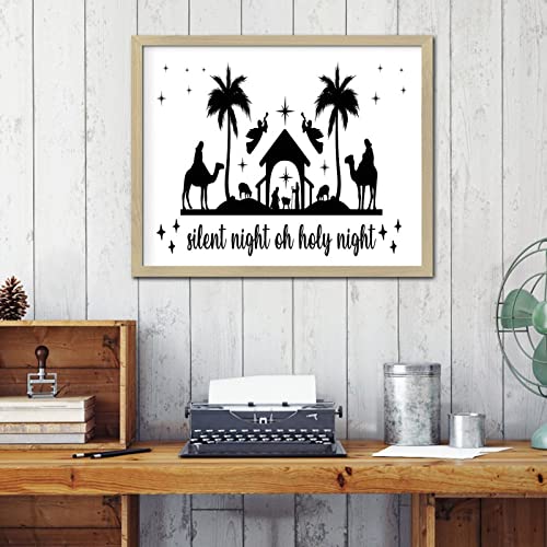 Panneau de décoration murale rustique de Noël avec cadre en bois pour porte et salon 40x50