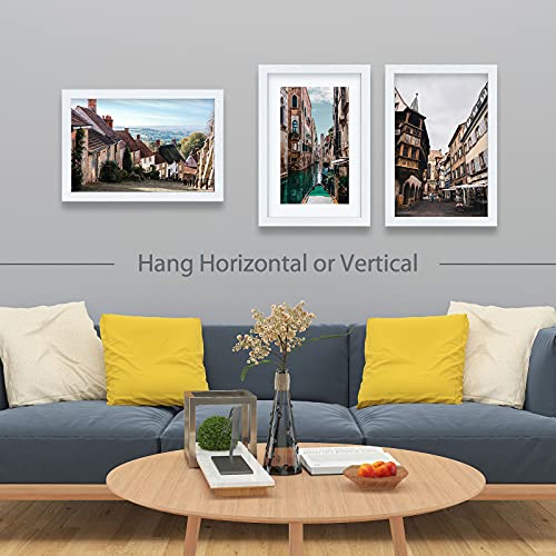 Image of VCK 13x19 Frames 3 Pack, White Poster Frame MDF Wood with Polished Plexiglass, Wall Mounting Horizontal & Vertical Display
