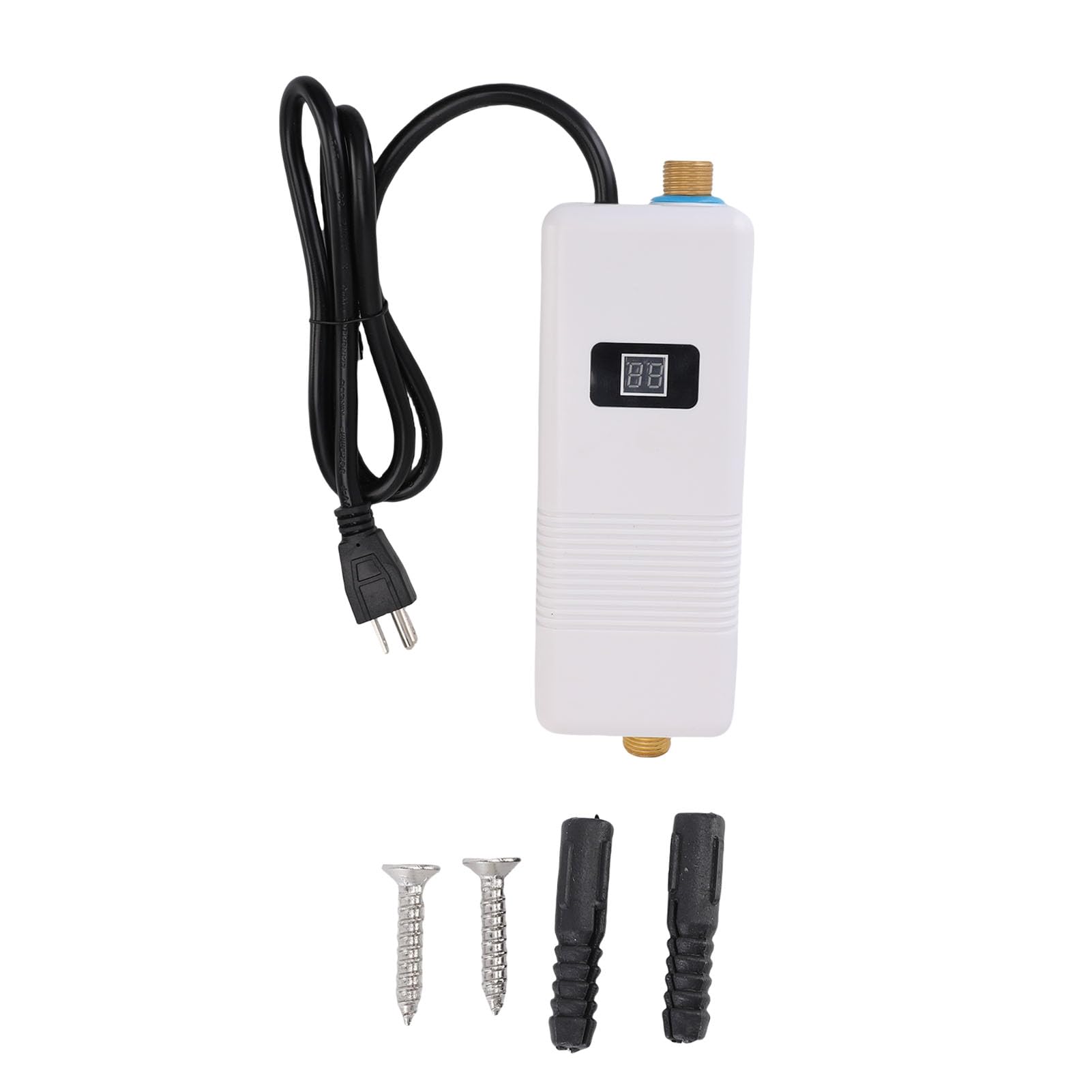 Eujgoov XY FC 3000W Natychmiast Elektryczny Podgrzewacz Wody z Mosiężnym Wylotem Wlotu, Korpusem ze Stali Nierdzewnej, Odpowiedni do Kuchni, Kempingów, (Wtyczka UE 220V)