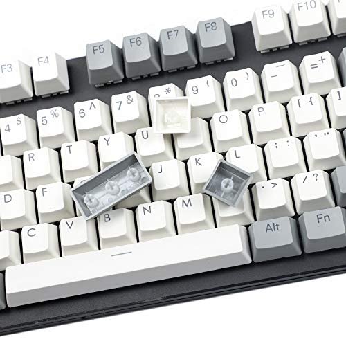 Top Printed Double Shot Pbt Shine Through Translucent 108 Key Oem Profile Keycap For Mx Switches Mechanical Keyboard (Only Keycap) (Gray White Mix) #TOP3