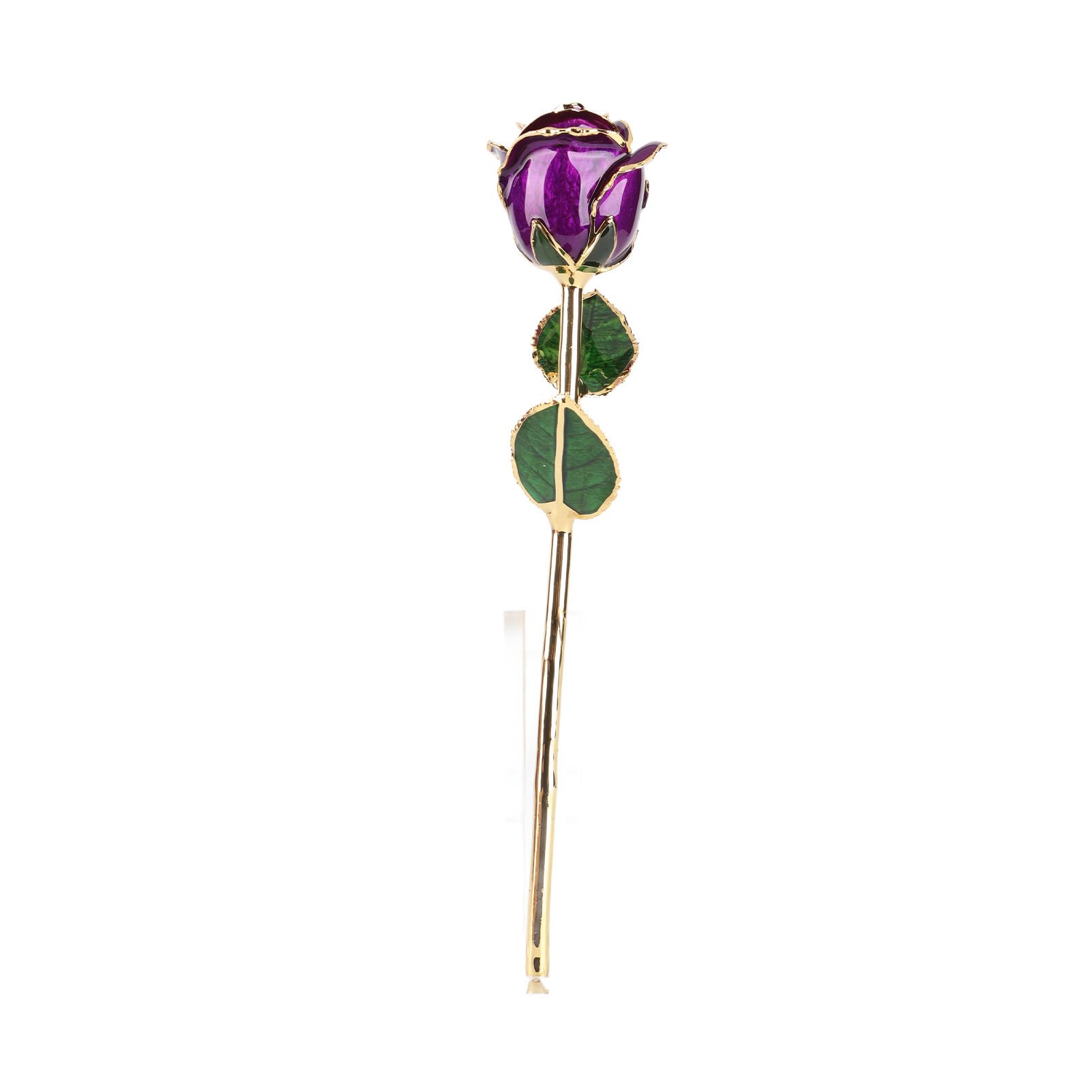 Rosa de oro de 24k natural con base de apoyo elegante de 11,4 pulgadas ideal para San Valentín