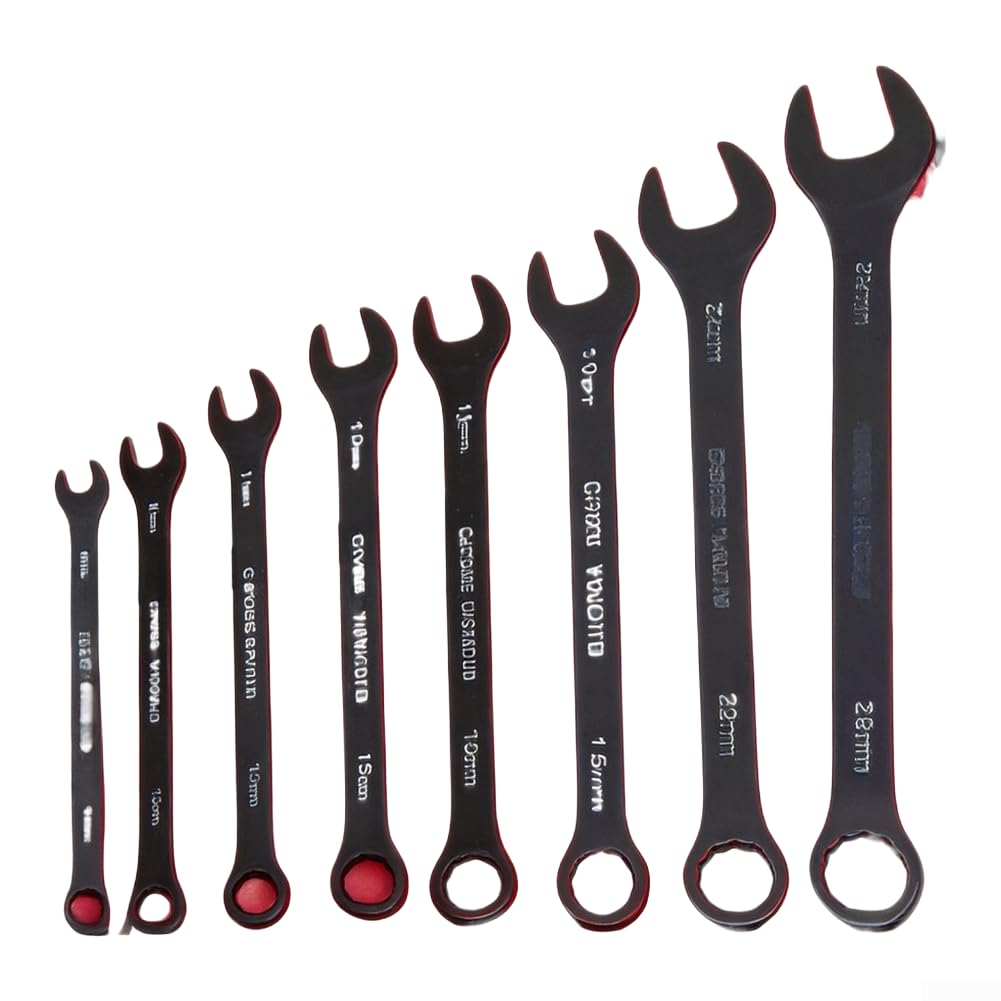 Set di chiavi combinate da 14 pezzi, da 8 mm a 24 mm, kit di chiavi combinate metriche in lega nera