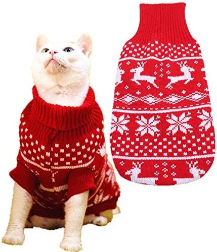 Dog Christmas Sweaters for Small Dogs Knit Lightweight cat Sweater Tiny Holiday Dog Clothes