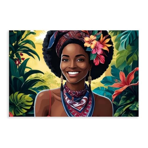 Toile femmes africaines pour mur vide | Grand poster tropical 61x91 cm