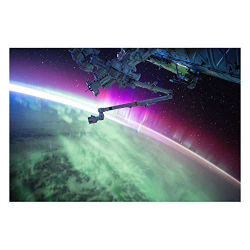 Vue de la station spatiale internationale affiche poster panorama Terre géant