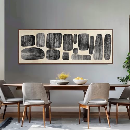 Blocs noirs tableau mural abstrait pour créer une atmosphère zen et cosy - 2