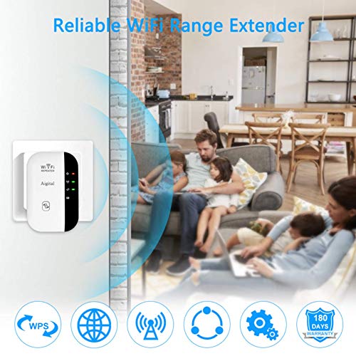 Aigital WiFi Extender Long Range WiFi Repeater Wireless Access Point Signal Booster, 2020 New Program for Easy Setup and Stable Connection, 300Mbps 2.4GHz