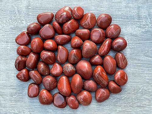 Image of GAF TREASURES 1 /2 LB Red Jasper Tumbled Stones, Polished Red Jasper Gemstone, Red Jasper Healing Crystals (Red Jasper)