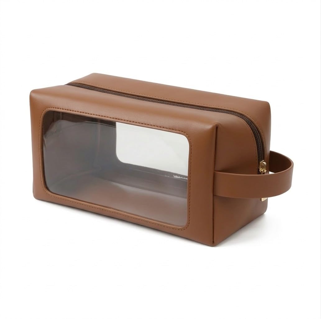 Trousse de Toilette Transparente Femme Voyage – Pochette Maquillage Imperméable pour Voyage, Avion & Week-End – Grande Capacité, Fermeture Éclair Solide